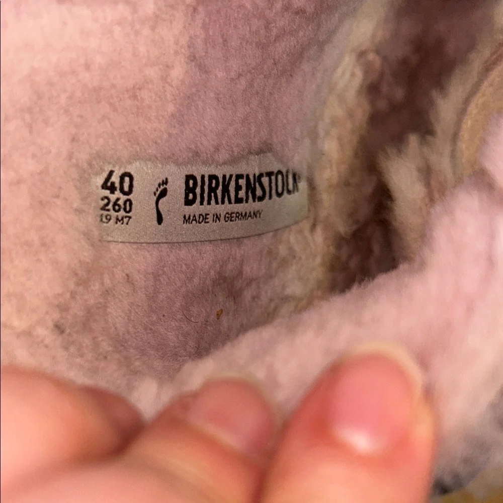 Birkenstock Womens Arizona Shearling Suede Sandals Light Rose EU40 US 9.5 Buckle - Picture 2 of 9